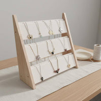 Countertop Necklace Display Board Large Capacity Wooden Jewelry Display Rack Wooden Frame Jewelry Rack for Market Stalls