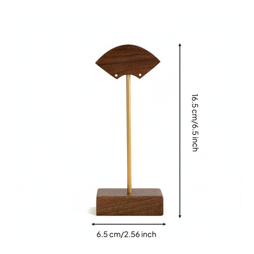 2 Pieces Walnut Earring Display Stand Elegant Design Fan Shape Earring Holder
