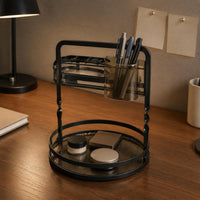 Rotating Makeup Organizer Desktop Space Saving Rotating Skincare Organizer Neat and Tidy Two Tier Makeup Stand Bedroom, Washroom