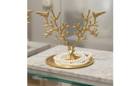 Deer Branching Jewelry Stand Ridged Rim Decor Piece Space-Saving