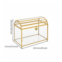 Golden Glass Card Box Nordic Design Wedding Card Holder Elegant for Brides