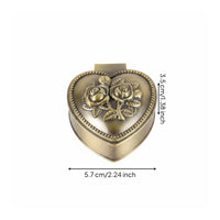 Vintage Metal Jewelry Box Floral Relief Floral Jewelry Box Gift Idea Small Decor