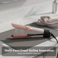 Negative Ion Technology 2-in-1 Hair Dryer Straightener High-Speed Airflow 2-in-1 Hair Straightener Dryer Quiet Operation for Salon, Bathroom