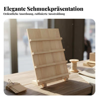 Earring Card Holder Stand Large Capacity Wooden Jewelry Display Rack
