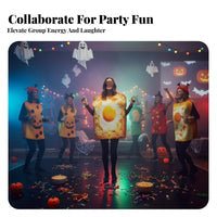 Funny Food Costume Lightweight Funny Food Tunic Realistic Print for Couples
