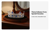 King Crown Gender-Neutral men's King Crown Metal Regal Circlet Sparkling Crystals Headdress for Women, Stage Performances