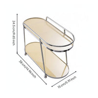 2-Tier Oval Storage Rack Multi-Purpose 2-Tier Countertop Organizer Vintage