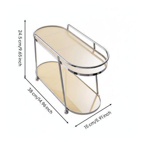 2-Tier Oval Storage Rack Multi-Purpose 2-Tier Countertop Organizer Vintage