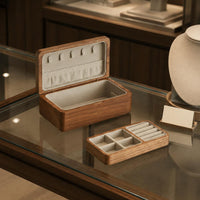 Double Layer Jewelry Box Solid Wood Storage Gift Idea for Women