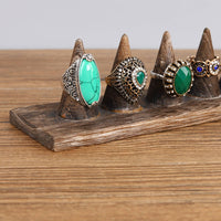 Wood Cone Jewelry Stand Hand-Finished Jewelry Cone Stand Space-Saving