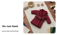 OB11 Doll Coat Long Design 1/12 Scale Doll Outerwear Belted Design Miniature Trench Coat for Hobbyists