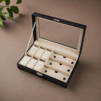 Watch Display Case 9-Compartment Watch Display Box Dust Resistant