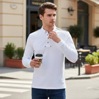 Equestrian Polo Shirt Shoulder Piping Sports Clothing Stretchy for Men