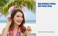 Flamingo Palm Tree Headband, Hawaiian Exotic Beach, Floral Party Hairband, Random Design