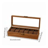 Wood Grain Watch Storage Box Multi-Functional Watch Collection Display Case Large Capacity Metal Clasp