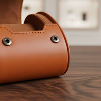 Portable Watch Storage Box Scuff Protection Leather Watch Travel Case Individual Compartments Snap Closure for Display