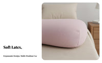 Breathable Sleeping Pillow Hypoallergenic Natural Latex Back Support Removable Washable Cover for Women, Sofa, Lounging, Car
