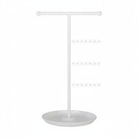 T-Shaped Jewelry Stand with Tray Multi-Functional Storage for Dresser, Women
