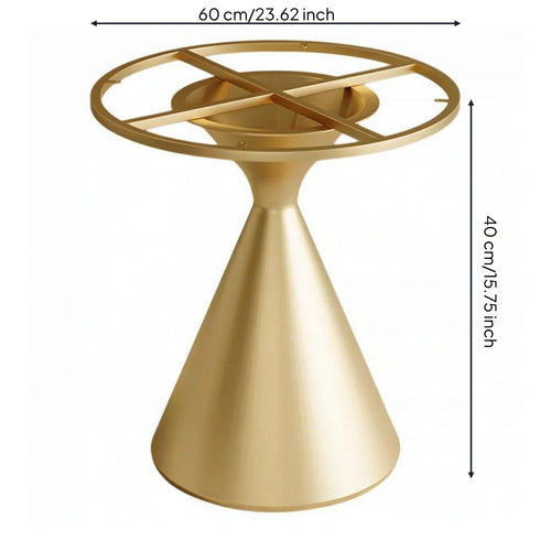 Conical Table Base Metallic-Look Finish Cross Braced Base Support Metal Table Pedestal Reinforced Furniture Part No Assembly