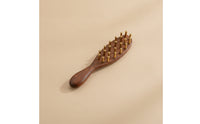 Brass Massage Comb Relaxing Wooden Comb with Brass Teeth Soothing