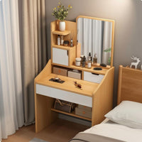 Makeup Vanity with Storage Space Saving Design for Small Apartment, Women, Teens
