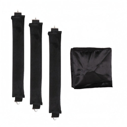 3 Pieces No-Heat Curling Rods Wave Styling Satin Scarf Cloth Sleep In