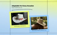Cowboy Hat, Wide Brim, Unisex, Outdoor, Relaxed Style
