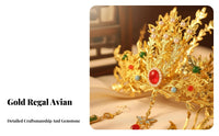 Chinese Peacock Crown Luxurious Design Peacock Crown Chinese Wedding Headdress Intricate for Weddings