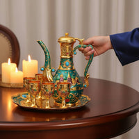 Sapphire Green Goblet Set Gift Idea Tableware for Hotel Dining