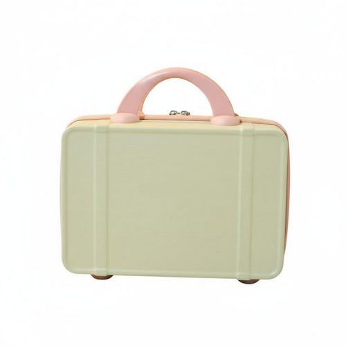 Retro Design 14 Inch Makeup Case Long-Lasting Handle 14 Inch Cosmetic Suitcase Double Zipper for Travelers, Moms, Vacation, Business Trip