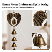 Bronze-Toned Angel Wing Wind Chime Home Decor Clear Ringing Sound for Garden