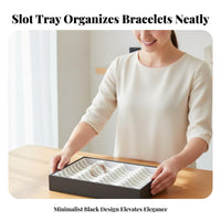 Scratch Protection Bracelet Display Tray Soft Foam Lining Grooved Bracelet Display Tray Compact & Space-Saving for Retailers, Dresser Top