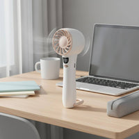 Portable Digital Display Mini Fan Adjustable Speed Settings Handheld Personal Fan 3-in-1 Versatility for Students, Commuters, Dorm, Outdoor