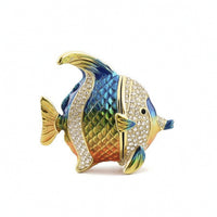 Fish Jewelry Box Shiny Ornament Small for Vanity, Display Shelf, Collectors