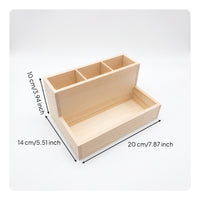 Wood Desktop Organizer Slanted Design Desk Storage Non Slip Pads