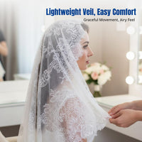New Semi-Cover Veil, Bridal Headpiece, Soft Mesh Lace, Wedding Photo Prop, Elegant Bridal Accessory