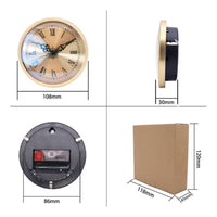 Roman Numeral Clock Head Gold Finish Embedded Quartz Clock Head