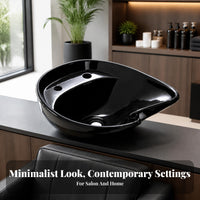Salon Shampoo Basin Glossy Plastic Shampoo Basin Curved Front Lip