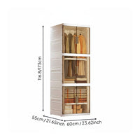 Foldable Clothes Wardrobe Installation-No-Assembly Freestanding Clothes Storage