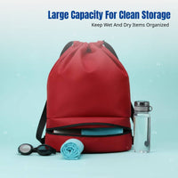 Sports Bag, Swim Bag, Unisex, Dry Wet Separation, Shoe Pocket, Portable, Gym