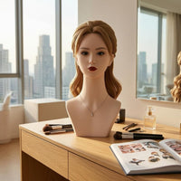 PVC Mannequin Bust Skin Tone 44 Cm Mannequin Bust Full Round Back for Shop Window