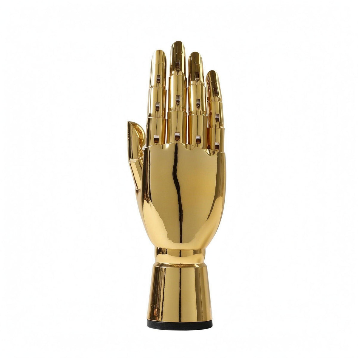 Mannequin Hand Display Shiny Finish Articulated Hand Model Round Base