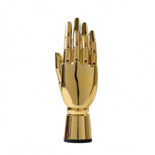 Mannequin Hand Display Shiny Finish Articulated Hand Model Round Base