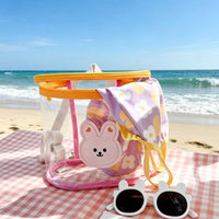 Wildlife Print Clear Backpack Cute Clear Jelly Backpack Easy to Clean for Beach