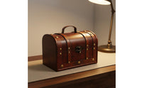 Vintage Wooden Box Decorative Wooden Keepsake Box with Lock Retro Treasure Chest Versatile Antique Design Chest