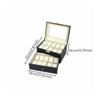Watch Storage Box Padded Compartments Watch Display Box Stitched Trim