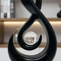 Shaped Statue Fluid Design Abstract Statue Modern Spiral Figurine Handmade Resin Art Piece with Sphere Non-Slip Base