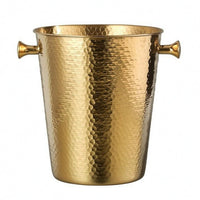Hammered Stainless Steel Ice Container Dimpled Drinkware Open Top