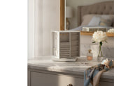 Rotating Jewelry Box Multiple-Drawer Jewelry Storage Box with Hooks Compact Organizer for Dresser, Bedroom