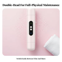 IPX7 Waterproof Double Head Body Shaver Low Noise Women's Electric Razor Type-C Charging for Men, Travel, Bathroom